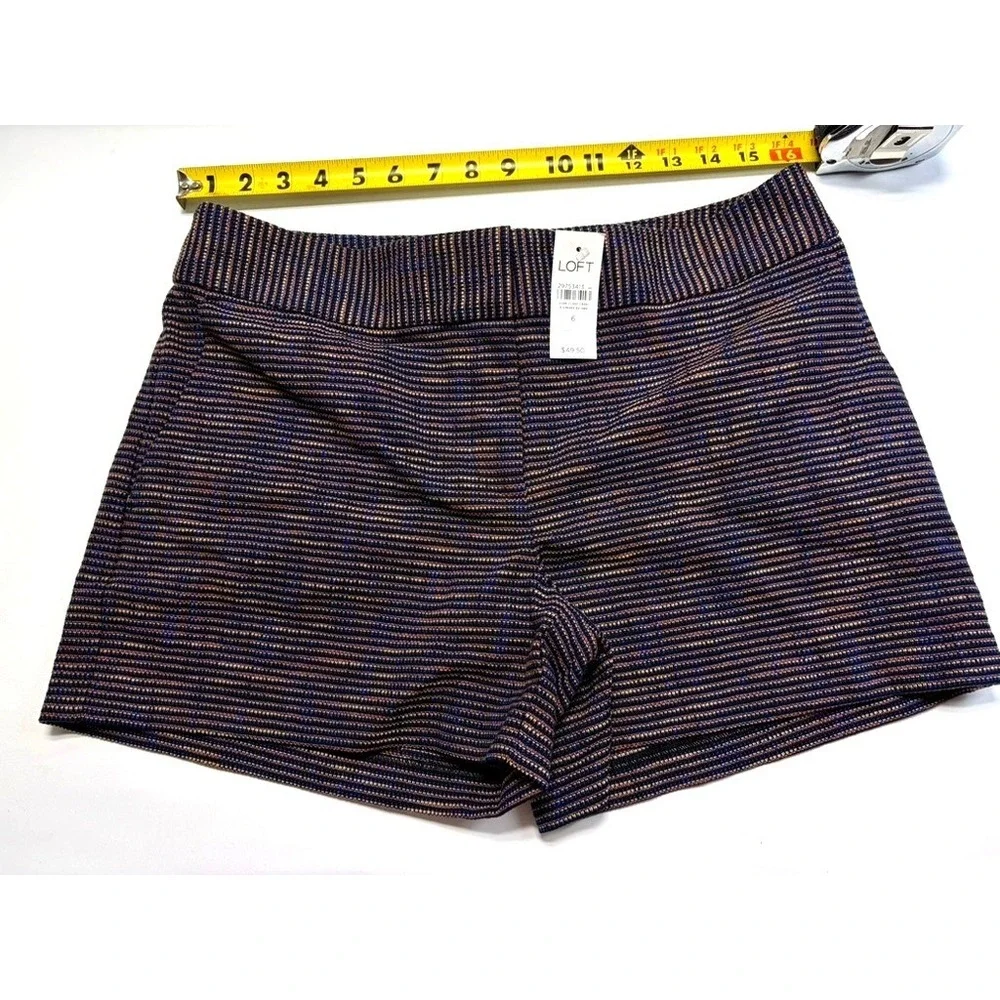 LOFT Riviera Shorts Size 6 NWT Textured‎ Multicolor Tailored